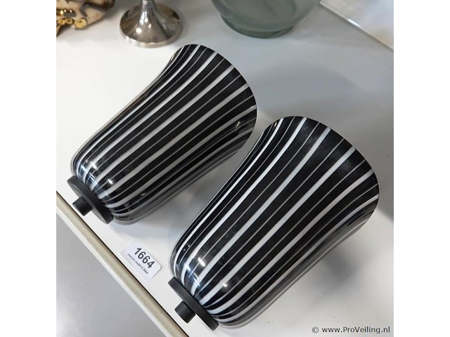 Leonardo "banda nera" of zebra-streep jaren 70 wandlampen - afbeelding 2 van  5