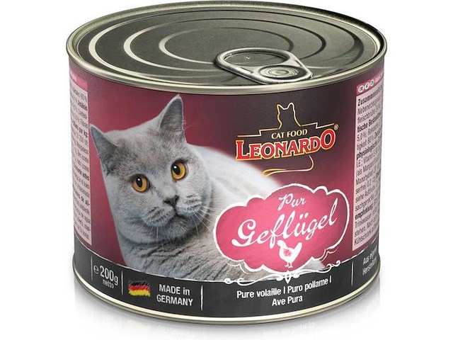 Leonardo puur gevogelte multipack kattenvoer - 6x200g (10x) - afbeelding 1 van  4