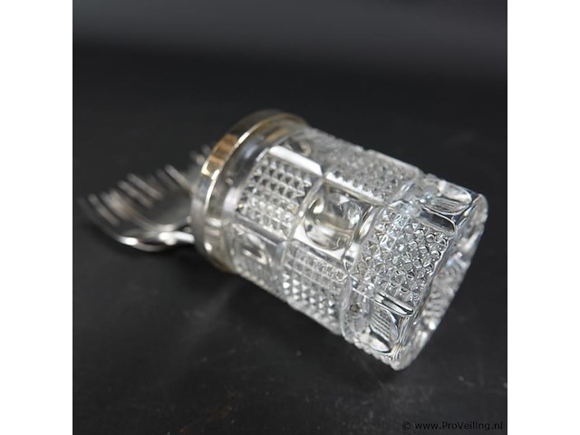 Lepel beker met rand (geen merken gevonden) met verzilverde lepeltjes - afbeelding 5 van  5