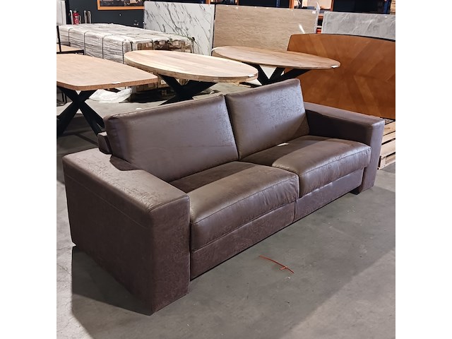 Leren 2-zitsbank, wildeboer, bruin, 2024 - afbeelding 1 van  8