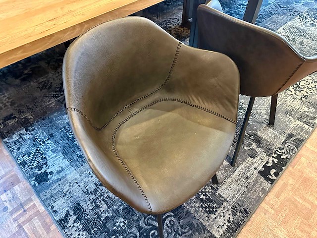 Leren armstoel (2x) - afbeelding 2 van  5