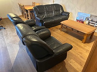 Leren bank met twee fauteuils - afbeelding 1 van  6