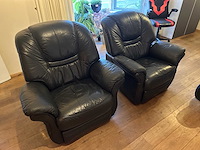 Leren bank met twee fauteuils - afbeelding 3 van  6