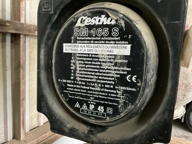 Lescha sm165s betonmolen - afbeelding 3 van  4