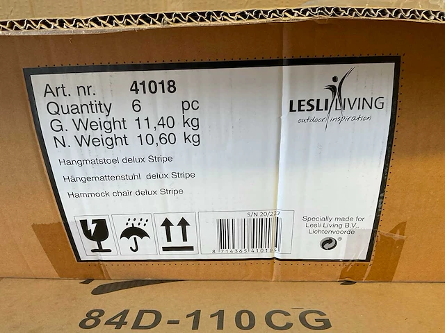 Lesliliving hangmatstoel deluxe - stripe (6x) - afbeelding 2 van  4