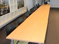 Lesopstelling bestaande 15 werktafels ( 140 x80 x 72 cm) en 27 stoelen bum - afbeelding 5 van  7