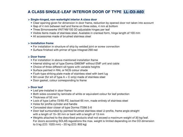 Lethe ll-d2-a60 stainless steel fire proof hinged by - afbeelding 7 van  7