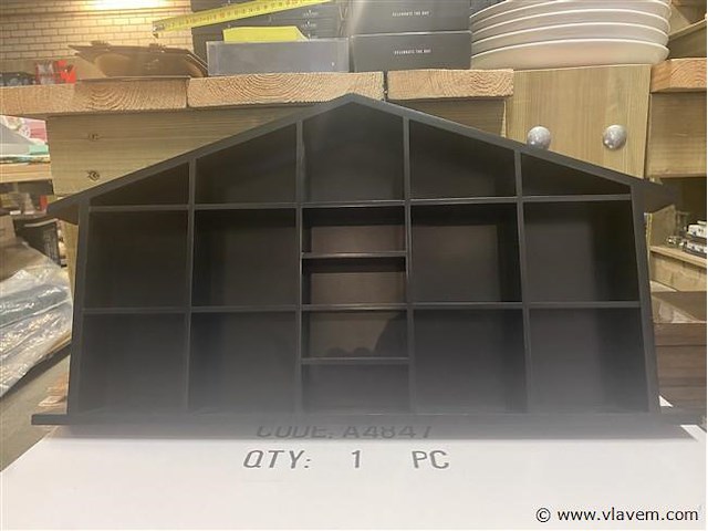 Letterbakken, zwart, hout, 12 stuks - afbeelding 2 van  2