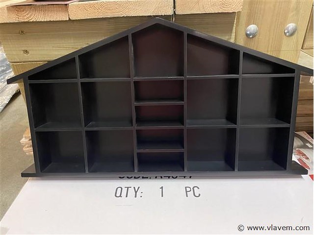 Letterbakken, zwart, hout, 24 stuks - afbeelding 1 van  2