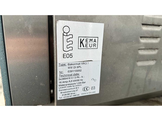 Leventi - 2003 - bakermat mk3.1 mm di 6pl - bakkerijoven - afbeelding 5 van  5