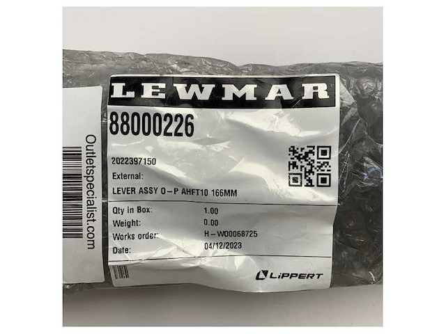 Lewmar ahft10 166mm lever assembly - 88000226 - afbeelding 3 van  6