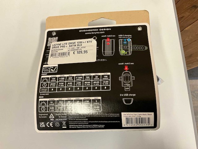 Lezyne pro1200+ led combo fietsverlichting - afbeelding 4 van  4