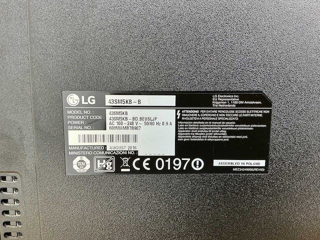 Lg - 43sm5kb - display monitor - afbeelding 1 van  1