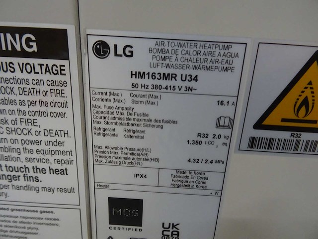 Lg - therma v - hm163mr - warmtepomp lucht/water buitenunit - afbeelding 3 van  3