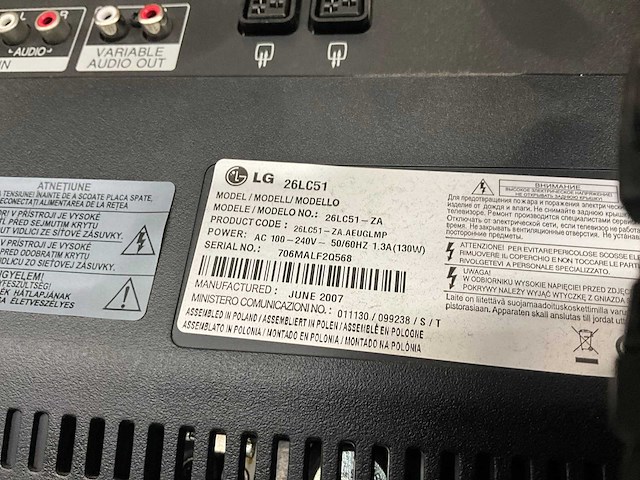 Lg 26lc51 monitor - afbeelding 6 van  6
