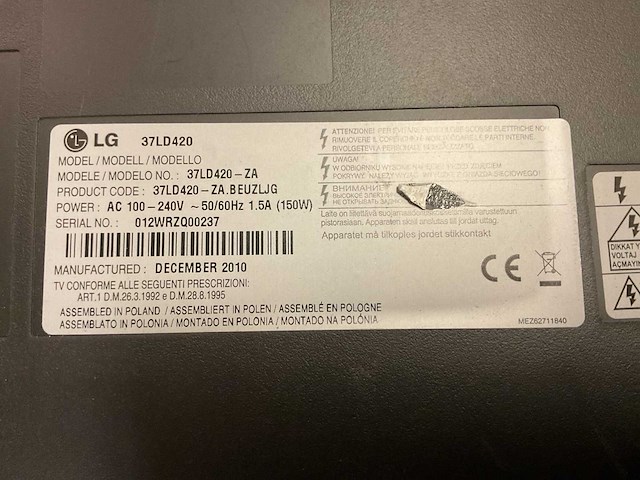 Lg 37ld420 led tv - afbeelding 6 van  6