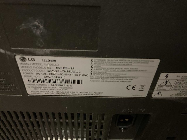 Lg 42ld420 led tv - afbeelding 3 van  3