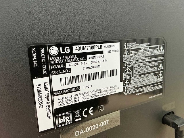 Lg 43um7100plb smart televisie - afbeelding 2 van  2