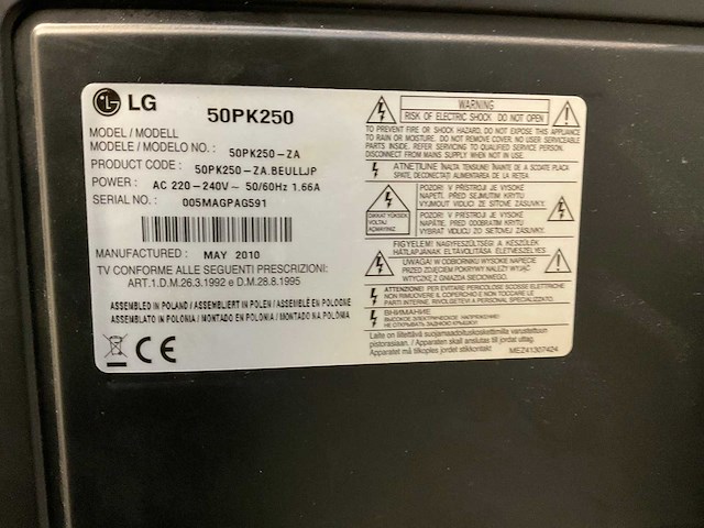Lg 50pk250 full hd televisie - afbeelding 5 van  5