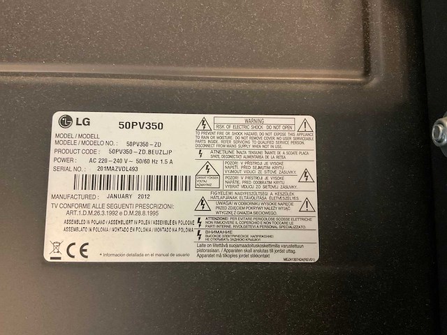 Lg 50pv350 televisie - afbeelding 4 van  6