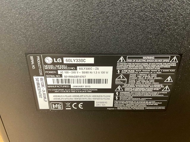 Lg (60ly330c) 60”, 1920x1080 (fhd) lcd monitor - afbeelding 6 van  6