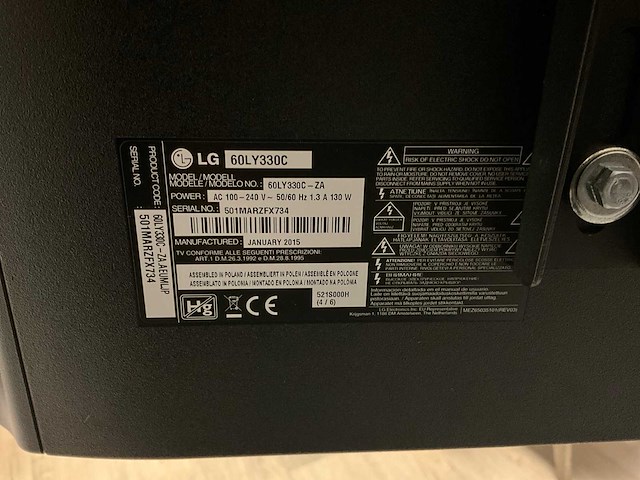 Lg 60ly330c televisie op standaard - afbeelding 5 van  7