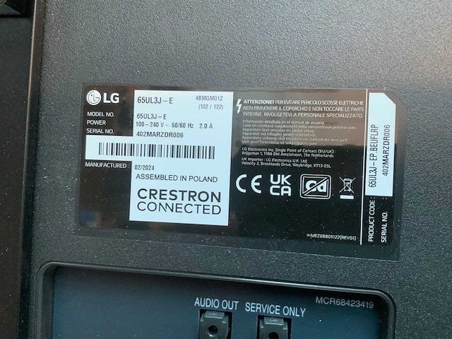 Lg 65ul3j-e flatscreen - afbeelding 2 van  4