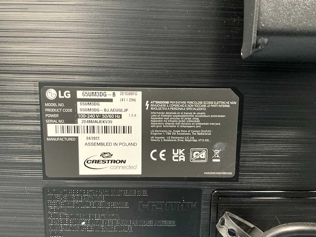 Lg 65um3dg-b 65” display signage op verrijdbare standaard - afbeelding 5 van  6
