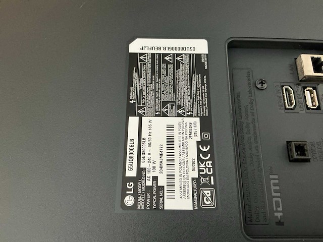 Lg 65uq80006lb smart televisie - afbeelding 4 van  4