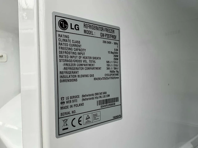 Lg gw-p207fnqv koelvriescombinatie - afbeelding 7 van  9