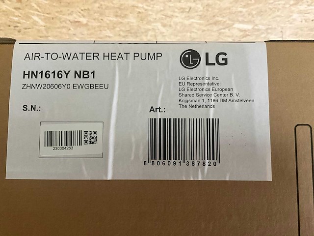 Lg hn1616y.nb1 warmtepomp l/w therma-v binnendeel hydrosplit tower iwt 200ltr. incl. bedrade bediening - afbeelding 10 van  12