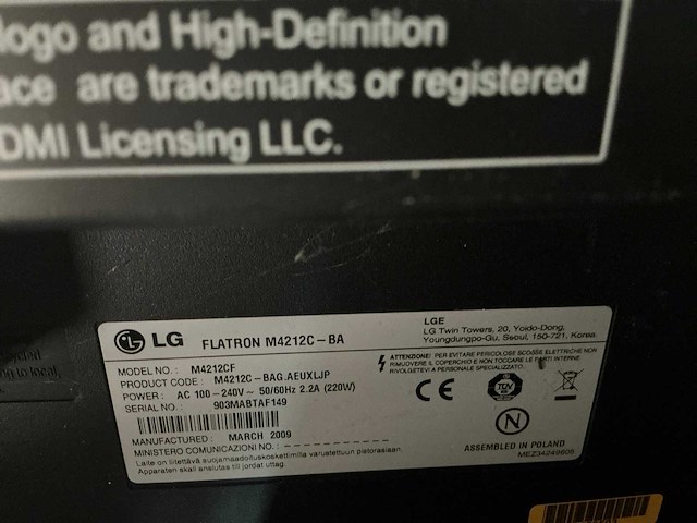 Lg m4212cf monitor 42” - afbeelding 6 van  6