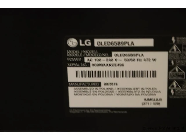 Lg oled65b9pla tv 65" - afbeelding 7 van  8