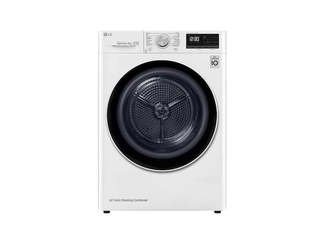 Lg rh80v9av4n warmtepompdroger 8 kg met dual inverter heat pump voor sneller en energiezuinig drogen - afbeelding 1 van  5