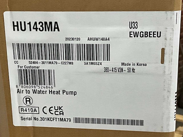 Lg therma-v warmtepomp buitendeel lucht/water 14kw 3 fase 400v - afbeelding 5 van  8