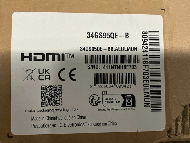 Lg ultragear 34gs95qe-b - afbeelding 1 van  4