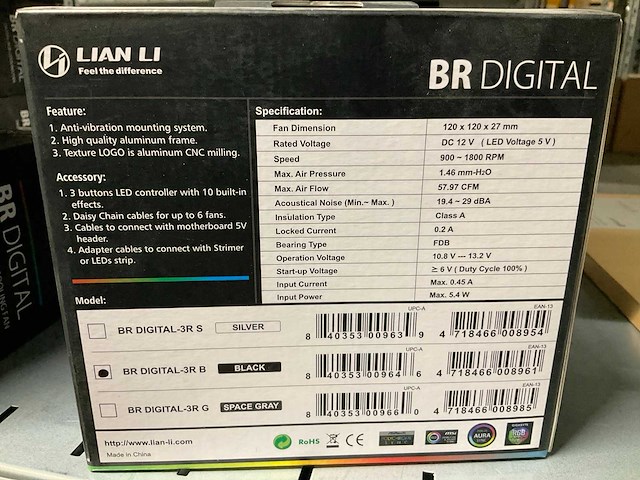 Lian li digital rgb 3 pack cooling fan - afbeelding 2 van  2