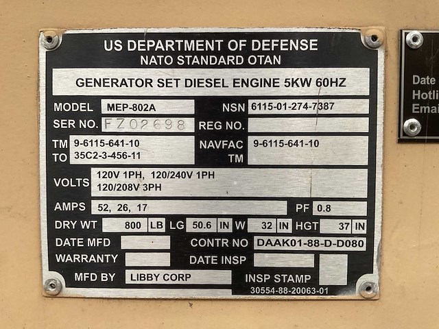 Libby corp mep-802a stroomgenerator - afbeelding 7 van  15