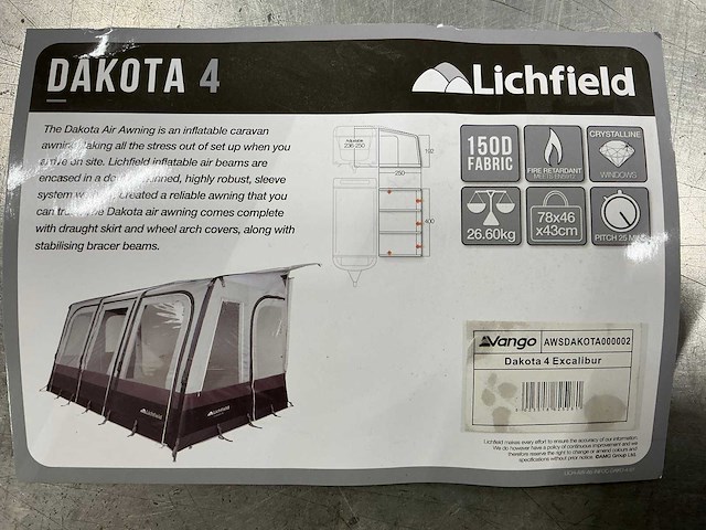 Lichfield dakota 4 hit na240 - caravan voortent - afbeelding 2 van  5