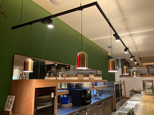 Lichtrail met 10 hanglampen en 6 spots - afbeelding 1 van  3