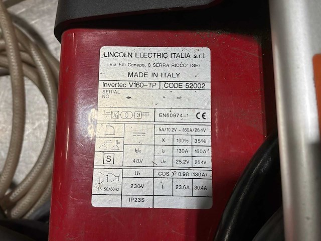 Licoln electric v160 tig lasmachine (4x) - afbeelding 6 van  7