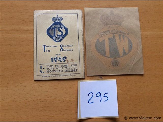 Lidkaart touring wegenhulp 1949. - afbeelding 1 van  4