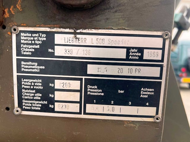 Liebherr - 1988 - l 508 speeder - shovel - afbeelding 10 van  19