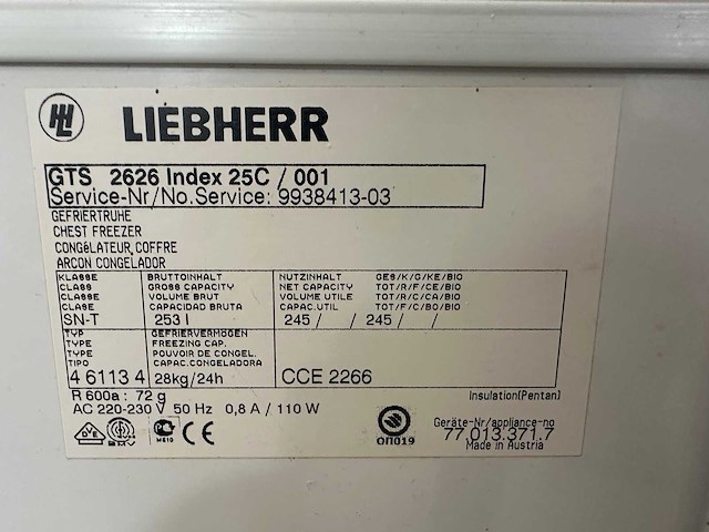 Liebherr - gts 2626 - vrieskist - afbeelding 7 van  7