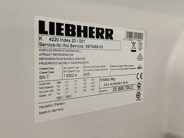 Liebherr k 4220 laboratoriumkoelkast - afbeelding 5 van  5