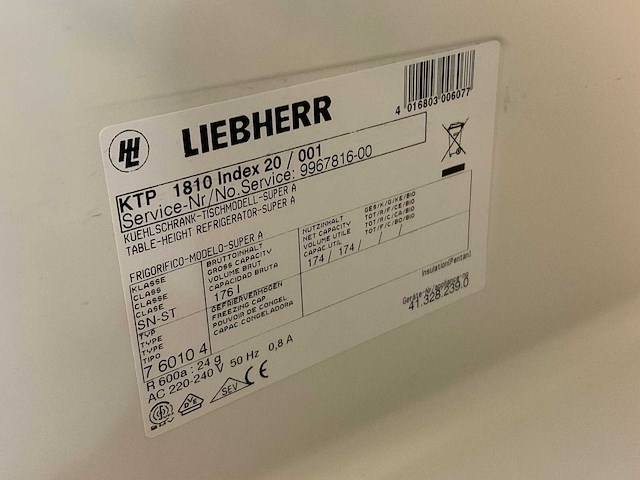 Liebherr ktp8010 koelkast in meubel - afbeelding 6 van  7