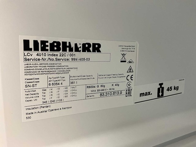 Liebherr lcv 4010 mediline laboratorium koelkast/vriezer combinatie - afbeelding 6 van  6