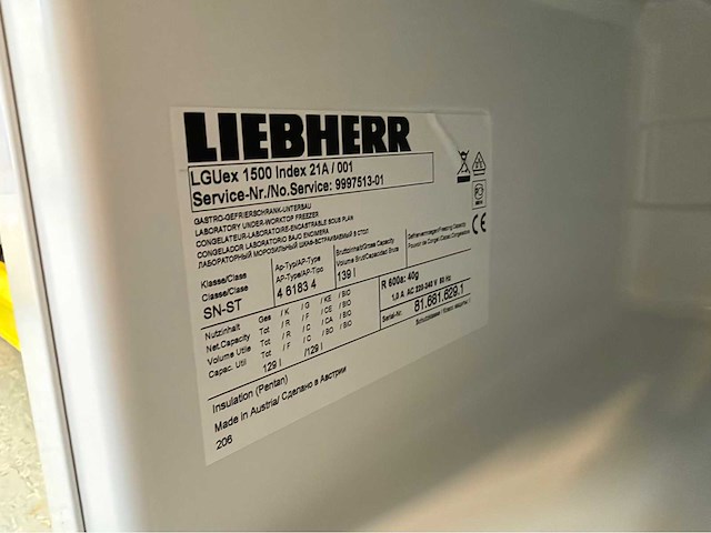 Liebherr lguex 1500 laboratoriumvriezer - afbeelding 4 van  4