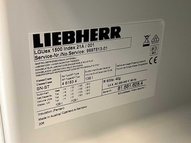 Liebherr lguex 1500 mediline laboratoriumvriezer - afbeelding 5 van  5