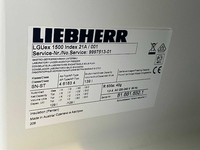 Liebherr lguex 1500 mediline laboratoriumvriezer - afbeelding 5 van  5